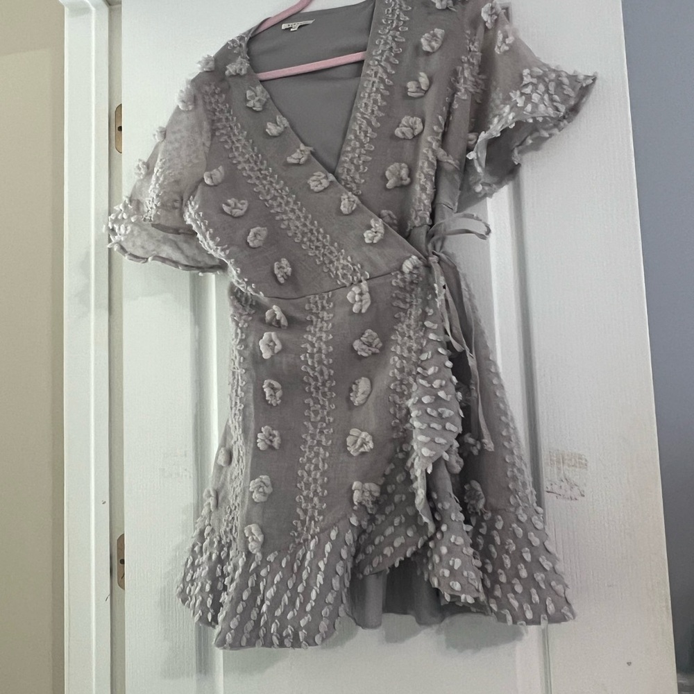 Baevely gray wrap dress